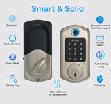 Scyan D7 Fingerprint Bluetooth Touchscreen Deadbolt,  for Home, Airbnb rental house, Satin Nickel