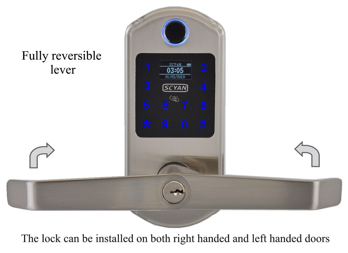 X5 Fingerprint Touchscreen Key Fob Door Lock with OLED Display Scyan