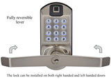 X7 Fingerprint Keypad Door Lock, Non-Handed, Satin Nickel, Non-Weatherproof (Refurbished)