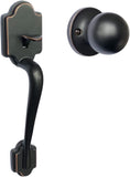 Copy of Scyan H4 Exterior Door Entry Handle with Door Knob, Non Handed for Left and Right handed Doors (Aged Bronze)