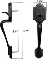 Copy of Scyan H4 Exterior Door Entry Handle with Door Knob, Non Handed for Left and Right handed Doors (Aged Bronze)