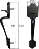 Copy of Scyan H4 Exterior Door Entry Handle with Door Knob, Non Handed for Left and Right handed Doors (Aged Bronze)