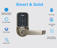 SCYAN X4 Smart Door Lock with Touchscreen Keypad Access, Auto Locking, manage lock with App for Home, Airbnb, Rental House, Satin Nickel