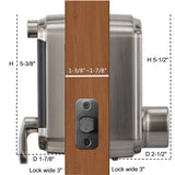 D2 Touchscreen Keypad Deadbolt with Key Fob Access, Satin Nickel