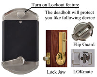 D2 Touchscreen Keypad Deadbolt with Key Fob Access, Satin Nickel
