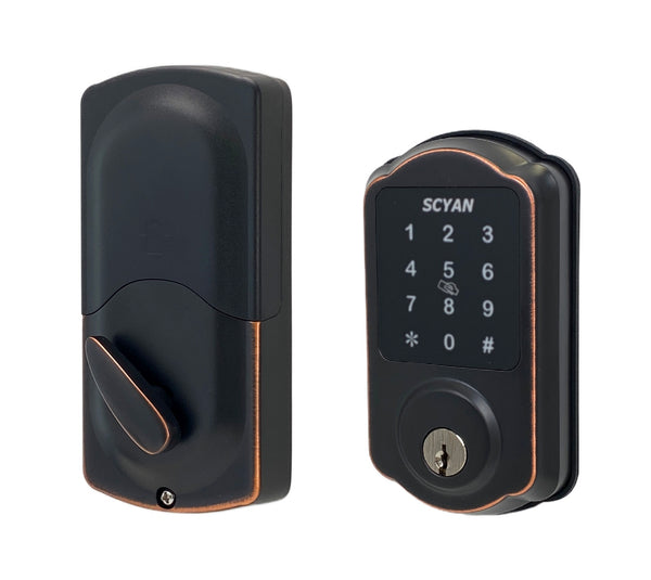 Scyan D1 Bluetooth Touchscreen Deadbolt,  for Home, Airbnb rental house, Aged Bronze