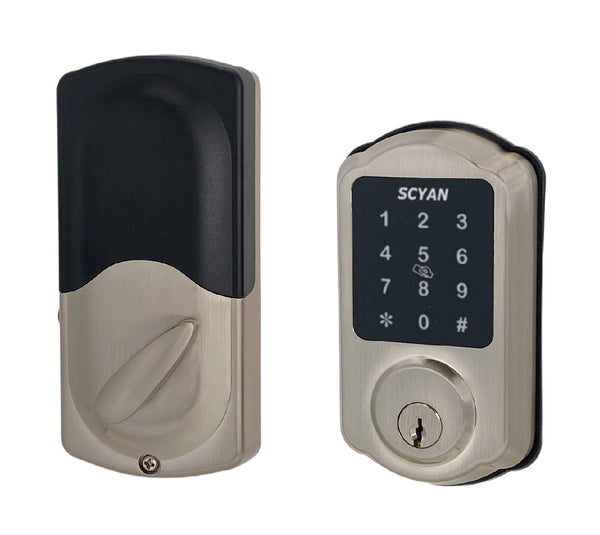 Scyan D1 Bluetooth Touchscreen Deadbolt, for Home, Airbnb rental house, Satin Nickel