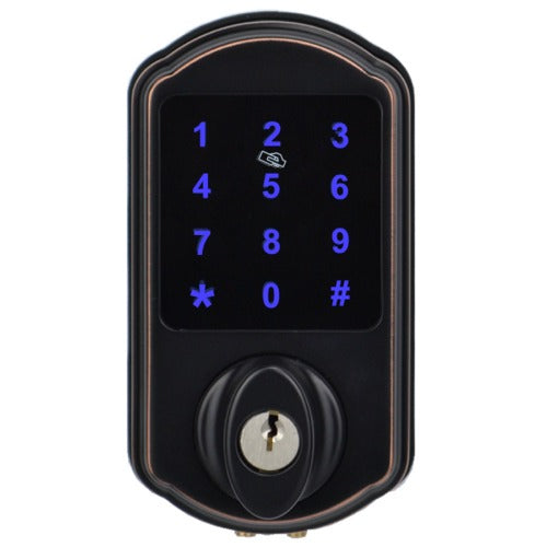 D2 Touchscreen Keypad Deadbolt with Key Fob Access, Aged Bronze