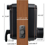 D2 Touchscreen Keypad Deadbolt with Key Fob Access, Aged Bronze