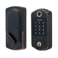 Scyan D7 Fingerprint Bluetooth Touchscreen Deadbolt, for Home, Airbnb rental house, Aged Bronze