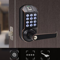 X7 Fingerprint Keypad Door Lock, Non-Handed, Aged Bronze, Non-Weatherproof Refurbished
