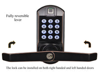 X7 Fingerprint Keypad Door Lock, Non-Handed, Aged Bronze, Non-Weatherproof Refurbished