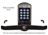 X7 Fingerprint Keypad Door Lock, Non-Handed, Aged Bronze, Non-Weatherproof Refurbished