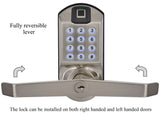 X7 Fingerprint Keypad Door Lock, Non-Handed, Satin Nickel, Non-Weatherproof