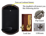D2 Touchscreen Keypad Deadbolt with Key Fob Access, Aged Bronze
